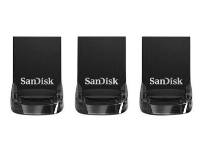 Clé USB SanDisk Ultra Fit 3-Pack - 32 Go - Noir
