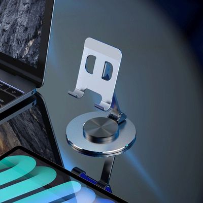 Support Tablette Bureau Rotatif 360° en Aluminium - Gris Sidéral