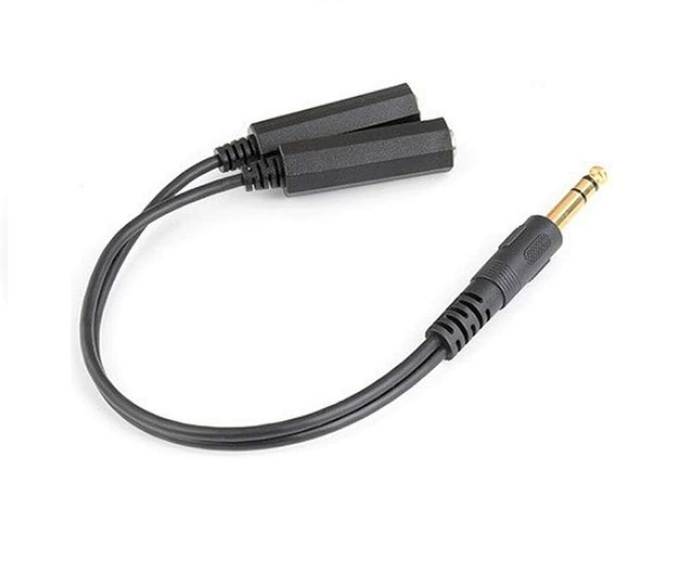 Prise Jack 6.35mm mâle stéréo vers double femelle