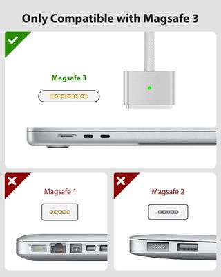 Câble de Charge USB-C vers MagSafe 3 Blanc 2m pour MacBook