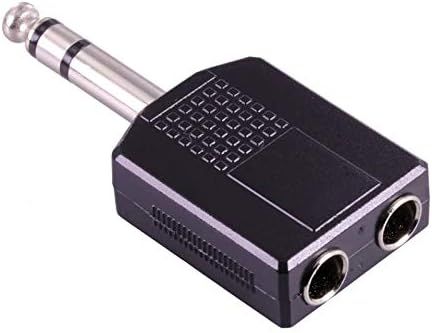 Adaptateur Jack 6.35 mâle stéréo 2 Jack 6.35 femelle - Noir -