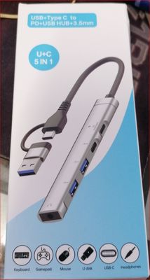 Type-C / Charge de Type-C Hub 5-pin USB + Données