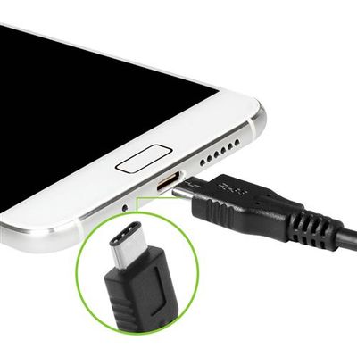 Câble Adaptateur USB OTG Femelle vers USB Type C Mâle - Noir - 20cm
