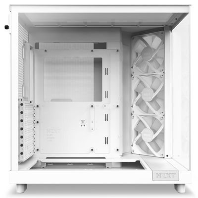 Boîtier NZXT H6 Flow RGB - Blanc - Double Chambre - 3 Ventilateurs 120mm