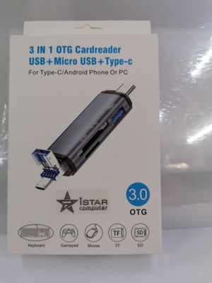 3 en 1 Lecteur de Carte Mémoire SD/microSD/USB - USB-C, Micro USB et USB 3.