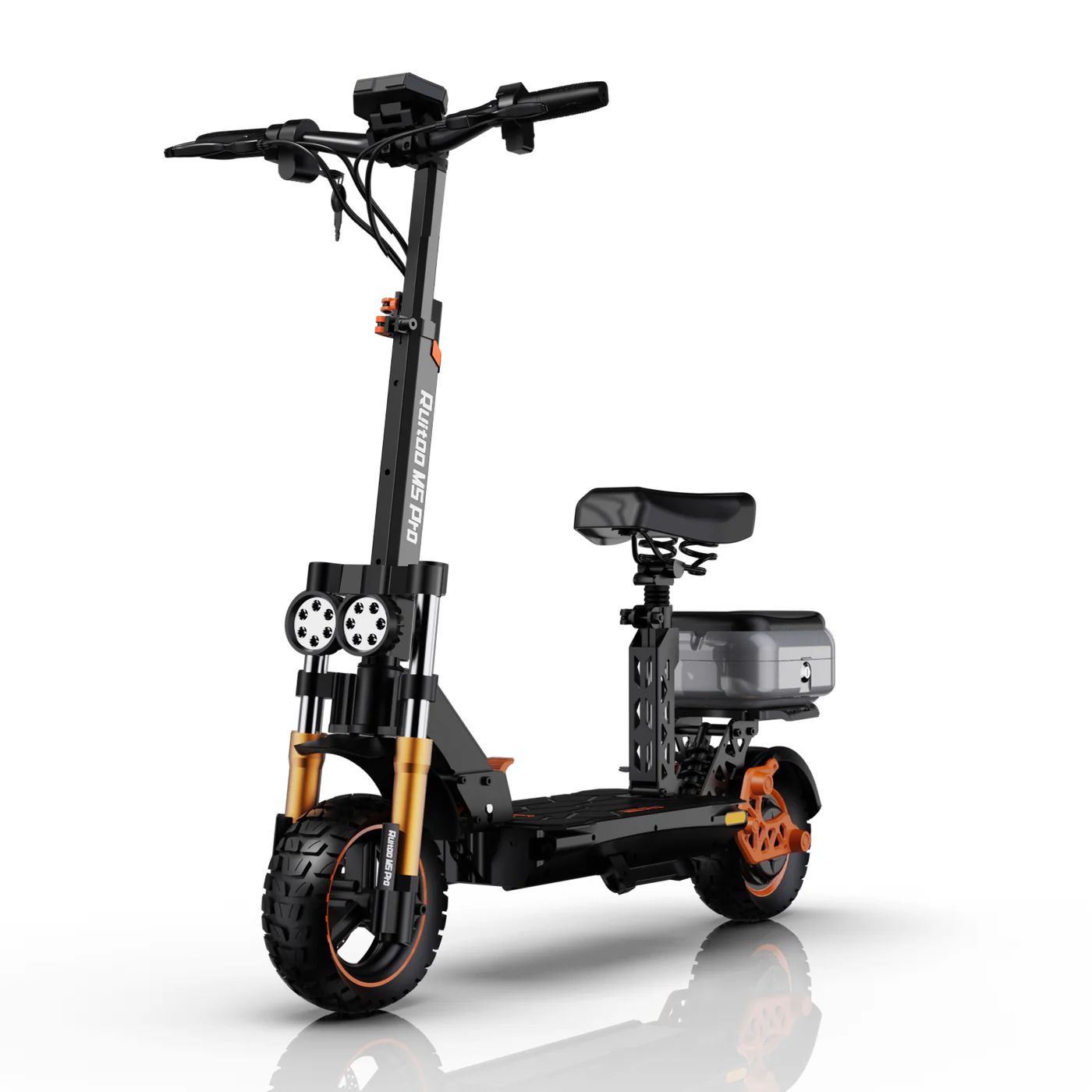 Ruitoo M5 Pro – Trottinette électrique adulte 1600W, 55 km/h, autonomie 80 km avec siège et coffre