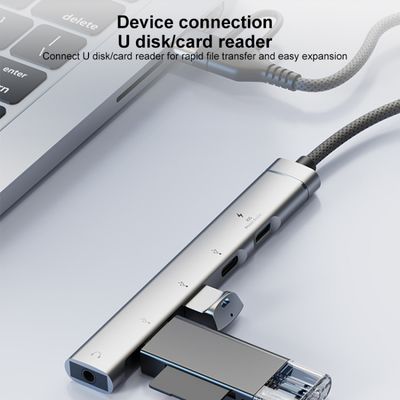 Hub USB-C 5 en 1 avec Lightning - Adaptateur Multiprise