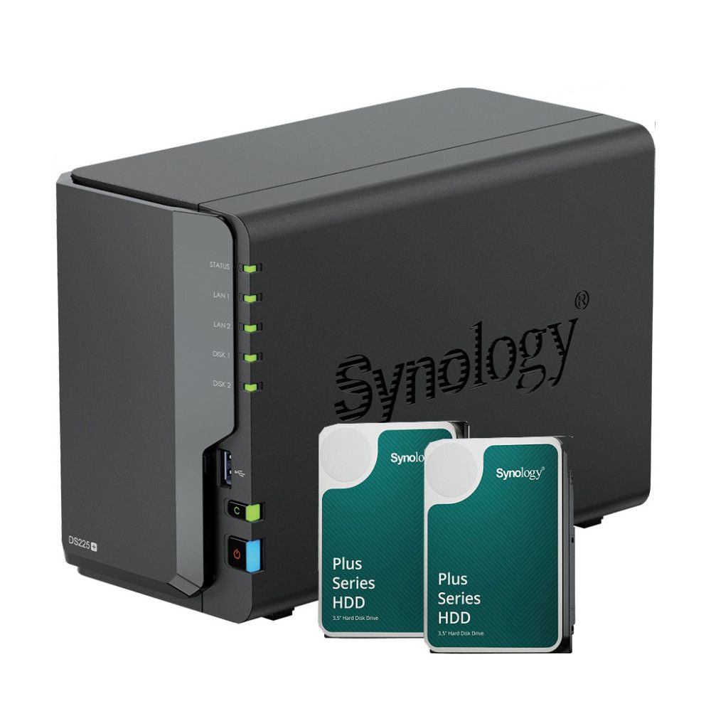 Bundle Synology DS225+ 2Go NAS + 2 DD HAT3300-4T