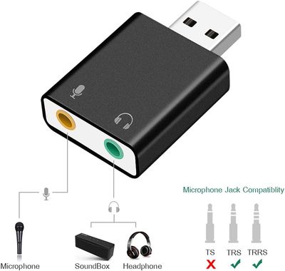 Adaptateur Carte Son USB Externe Jack 3,5 mm (SKU 02341)