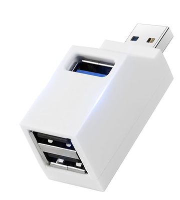 Hub USB 3.0 à 3 Ports(2 USB 2.0 + USB 3.0), Adaptateur Blanc
