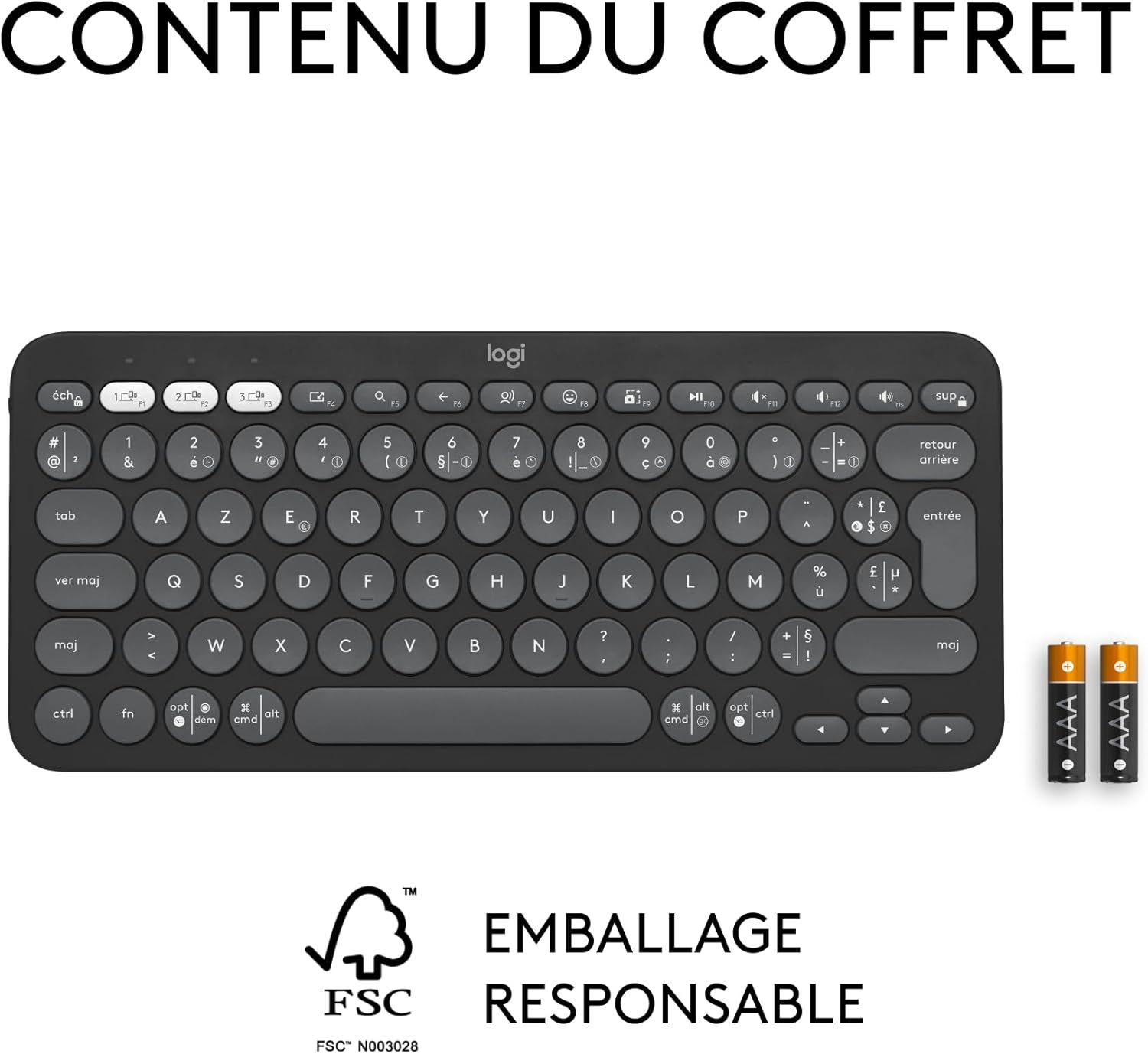 Logitech Pebble Keys 2 K380s Noir