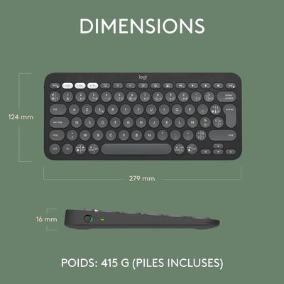 Logitech Clavier Multidispositif Sans Fil Noir