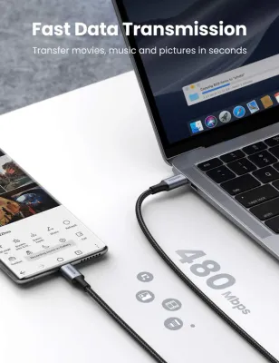 UGREEN Câble USB-C vers USB-C 1m Tressé Charge Rapide