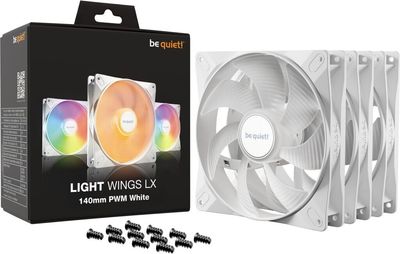 be quiet! LIGHT WINGS LX 140mm PWM HS Pack de 3 Blanc BL131