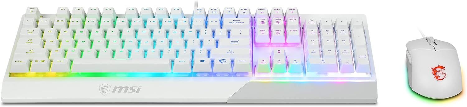 MSI Vigor GK30 Combo clavier  AZERTY + souris filaire - Blanc - RGB