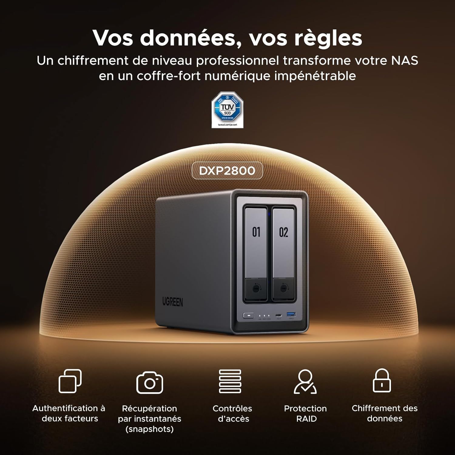 UGREEN NAS 2 Baies DXP2800