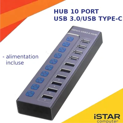 iSTAR Computer Hub 10 Ports USB 3.0 / USB Type-C - 5Gbps
