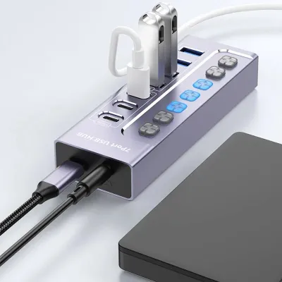 Hub USB 7 ports 3.0 / Type-C 3.2 - 10Gbps