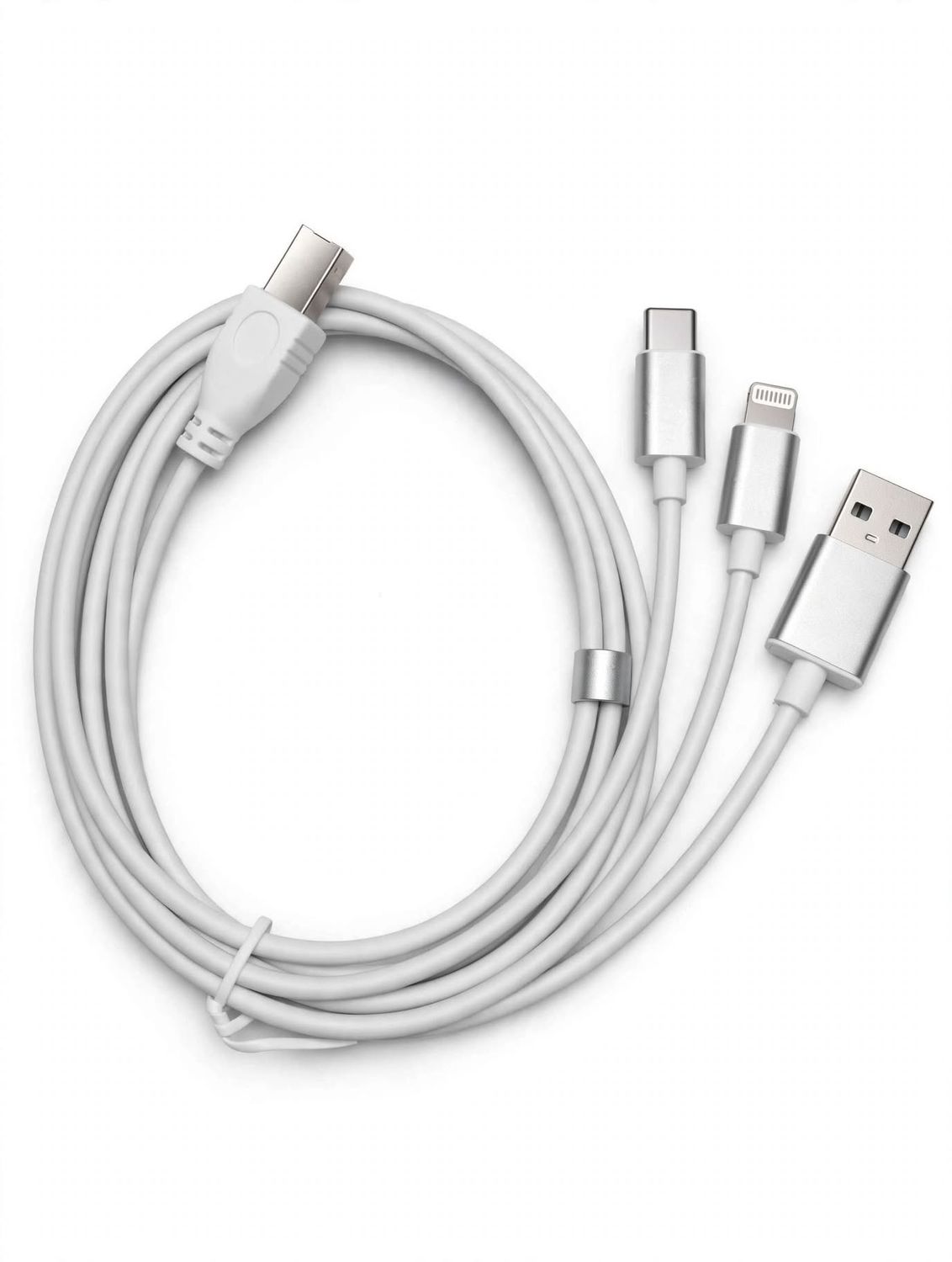 Câble USB-B 3-en-1 vers USB-C / Lightning / USB-A pour Piano Numérique, Clavier MIDI, Synthétiseur et Imprimante