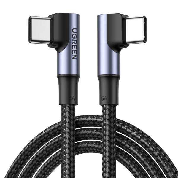 UGREEN Cable USB C vers USB C 100W 5A Type C 90° Charge Rapide Nylon Tressé
