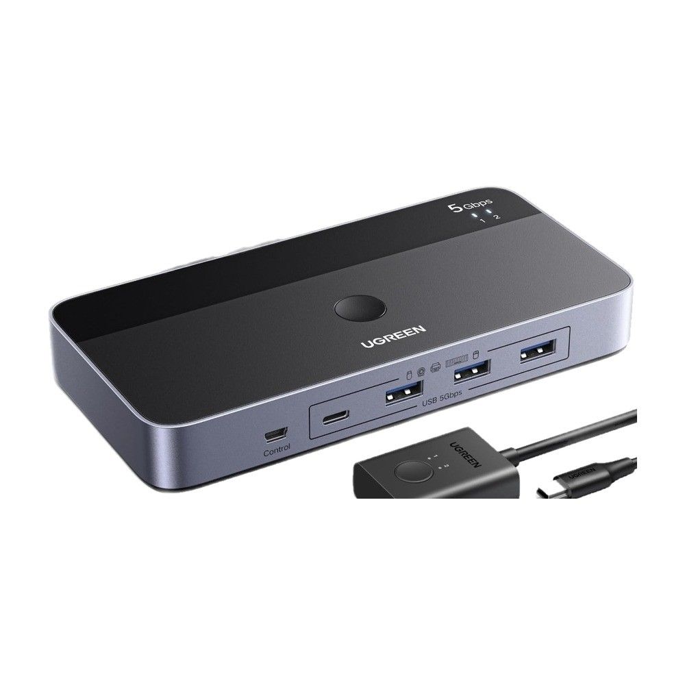 UGREEN Commutateur KVM USB 3.0 Gigabit Ethernet 2 entrées / 4 sorties 95623
