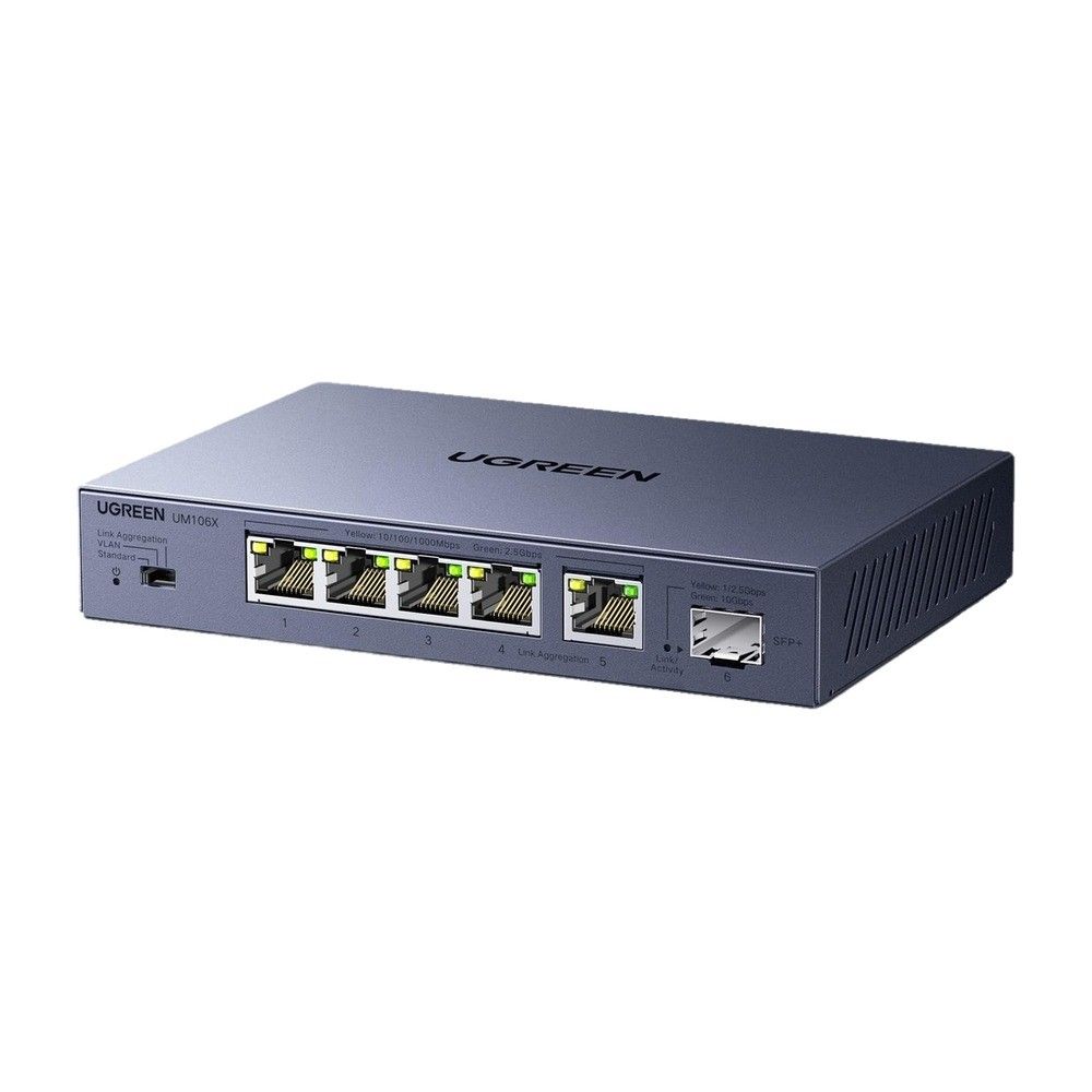 UGREEN Switch Ethernet 6 Ports 5 x 2,5G RJ45 + 1 x 10G SFP+ 3 modes - 35048