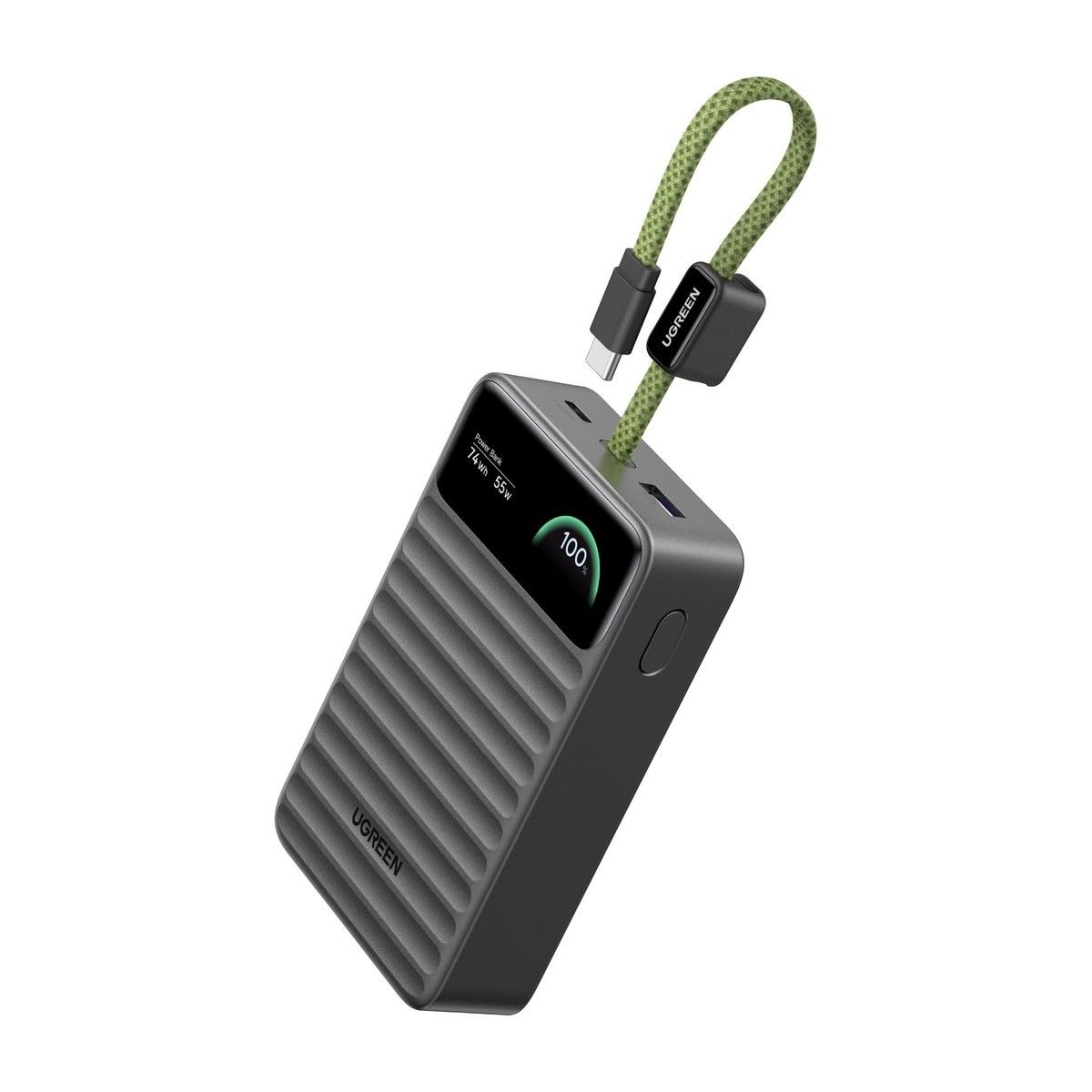UGREEN Batterie externe Nexode 20000 mAh 55 W avec écran LCD et câble intégré
