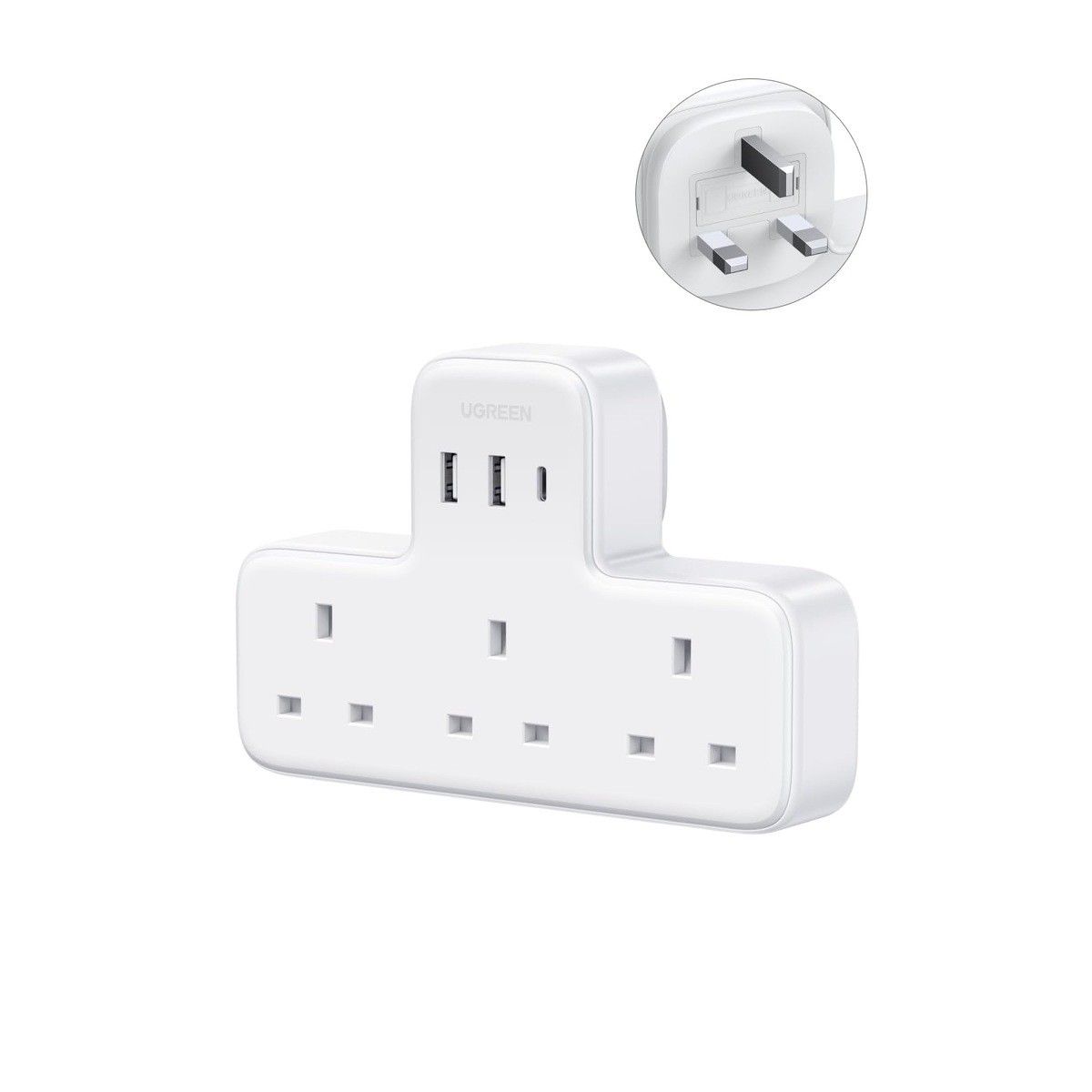 UGREEN Multiprise murale 3 prises avec 2 USB-A et 1 USB-C