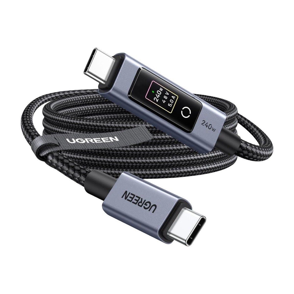 UGREEN Nexode Câble USB-C avec écran LCD, 240 W, PD 3.1, 1 m