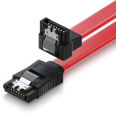 Câble de données SATA 1 m – Connecteurs coudé à 90° avec clips de verrouillage –   pour disque dur et SSD SATA internes