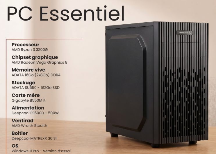 configue bureau  ryzen 3