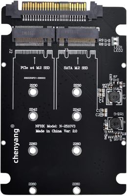 Adaptateur M.2 NVME PCIE SSD vers U.2 SFF - 8639 et NGFF SATA SSD vers SATA 2 en 1 PCBA Adaptateur combiné