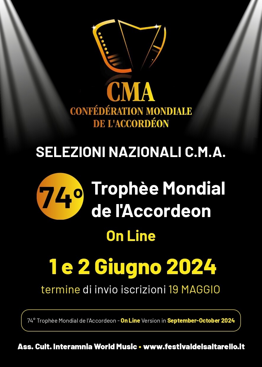 Iscrizione selezioni online Trophée Mondial de l&#39;Accordeon 2024