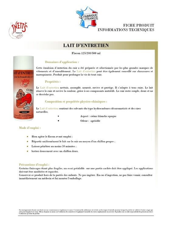 Lait d'entretien - flacon 200 ml