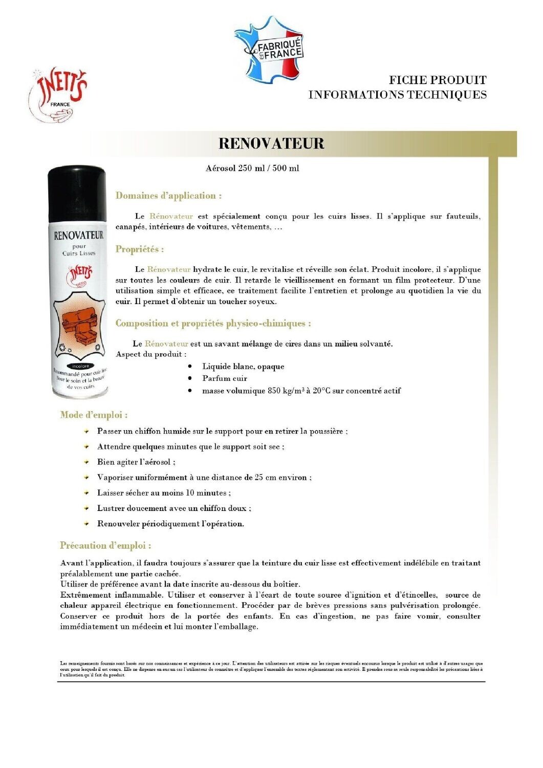Rénovateur - aérosol 500 ml