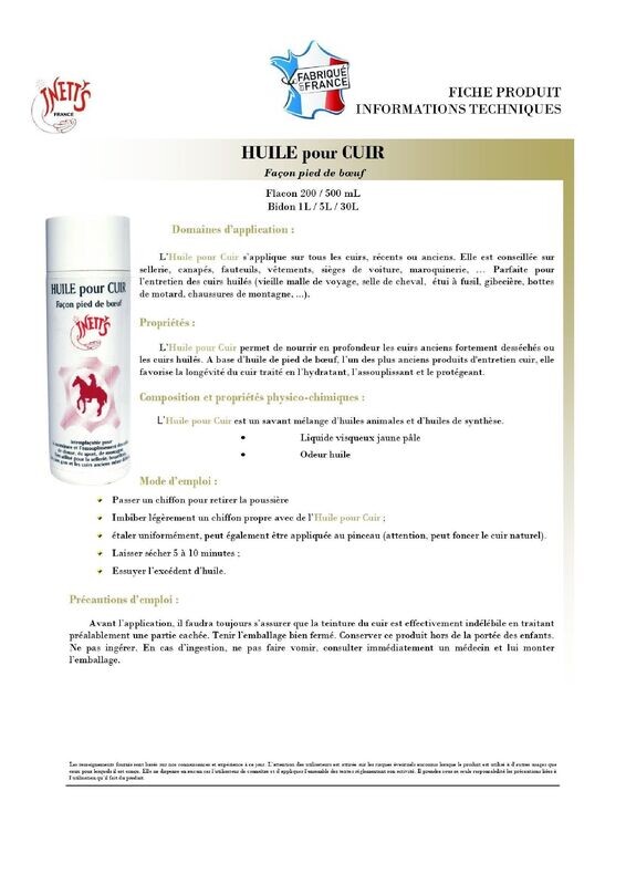 Huile façon pied de boeuf - flacon 200 ml