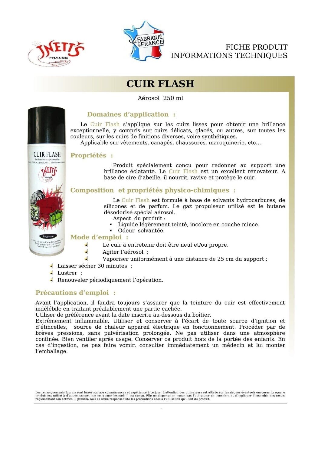 Cuir flash - aérosol 250 ml