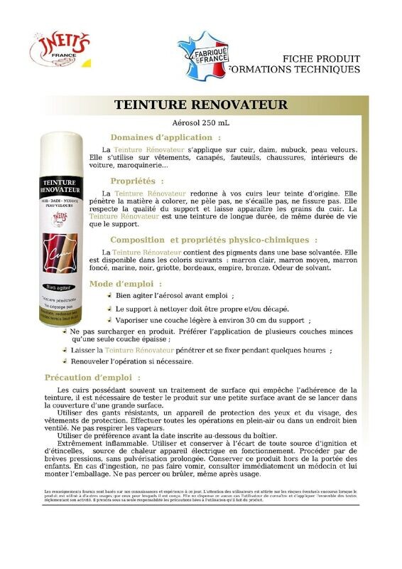Teinture-Rénovateur - aérosol 250 ml