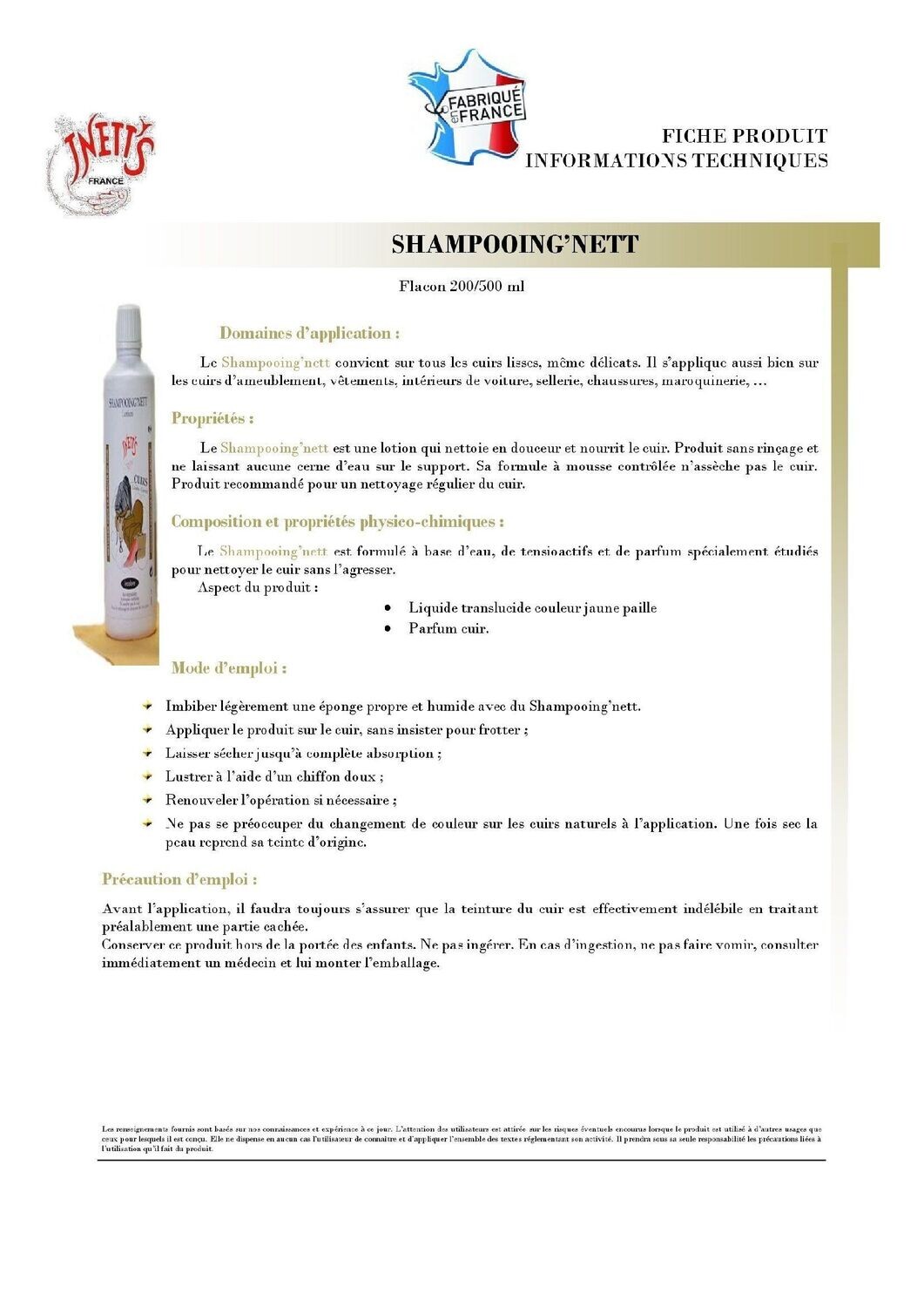 Shampooing'nett - flacon 500 ml