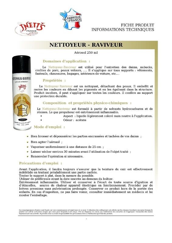 Nettoyeur Raviveur  - aérosol 250 ml