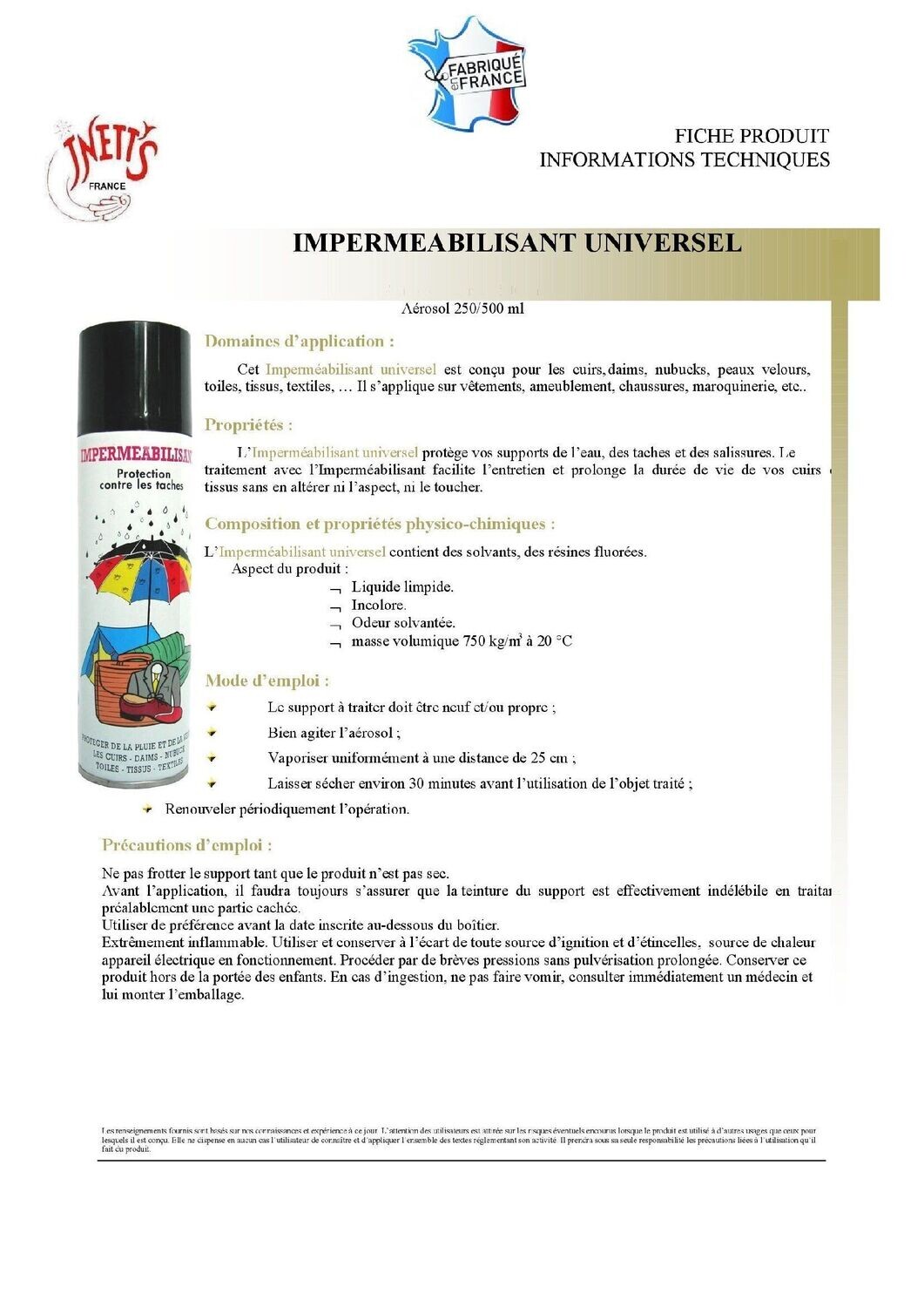 Imperméabilisant universel - aérosol 250 ml