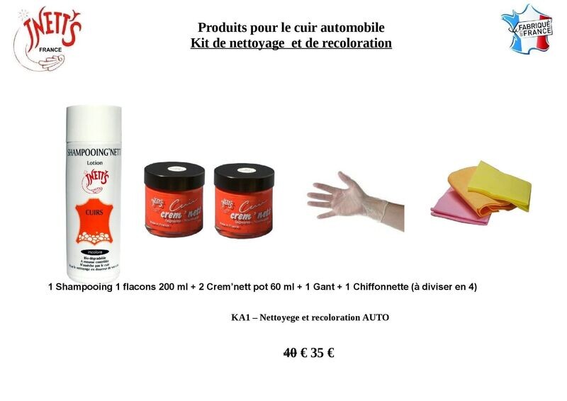 Kit de nettoyage et de recoloration