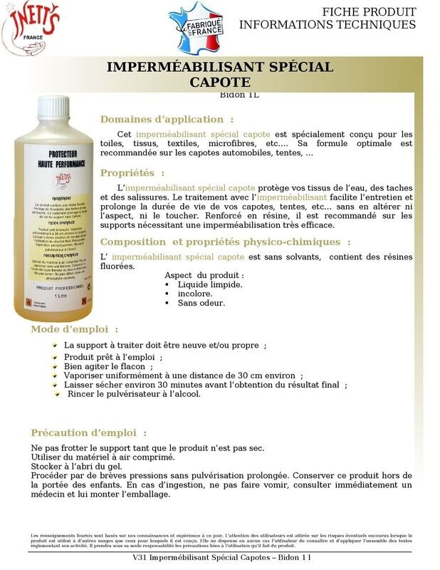 Imperméabilisant capote AUTO - bidon 1 l