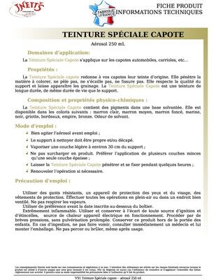 Teinture spécial capote - aérosol 250 ml