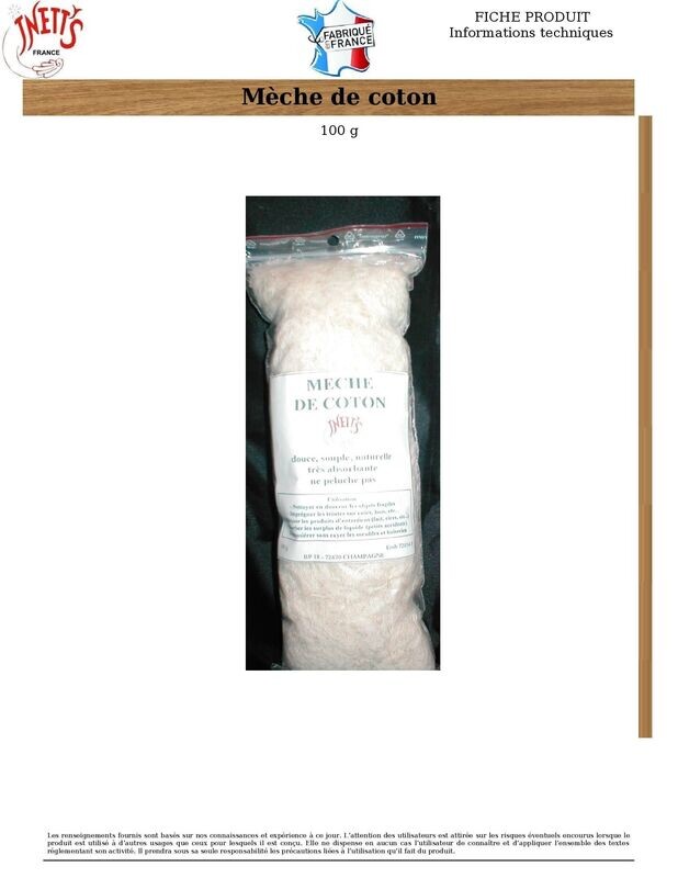 Mèche de coton 100 g