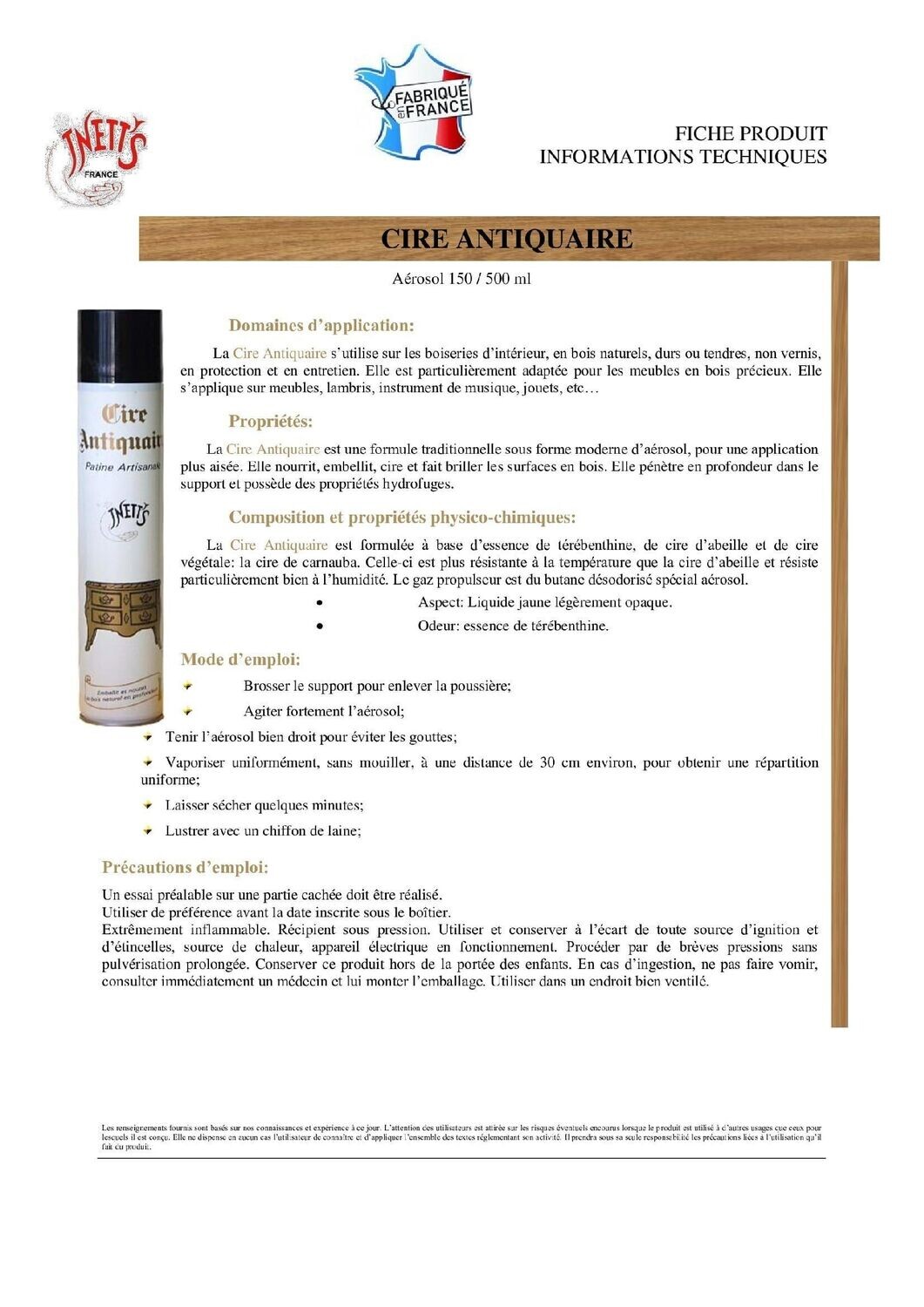 Cire Antiquire aérosol 500 ml
