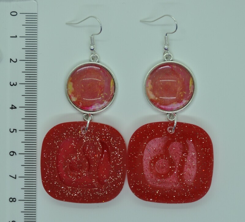 ELEA Sternenschmuck Sternzeichen Löwe/ Ohrgehänge mit Kunstharz und Sternzeichen Energiebild