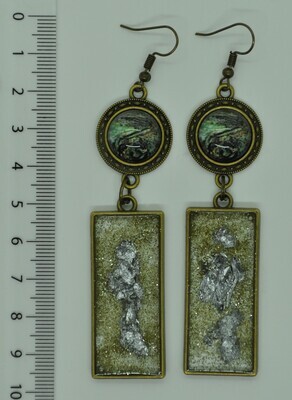 ELEA Sternenschmuck Sternzeichen Steinbock/ Ohrgehänge mit Kunstharz und Sternzeichen Energiebild