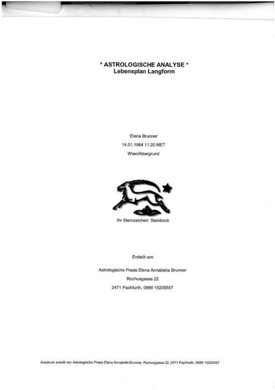 Schriftliche astrologische Analyse LEBENSPLAN und KARMA