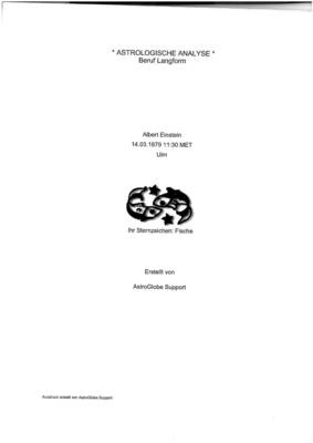 Schriftliche astrologische Analyse BERUF, BEGABUNG und BERUFUNG